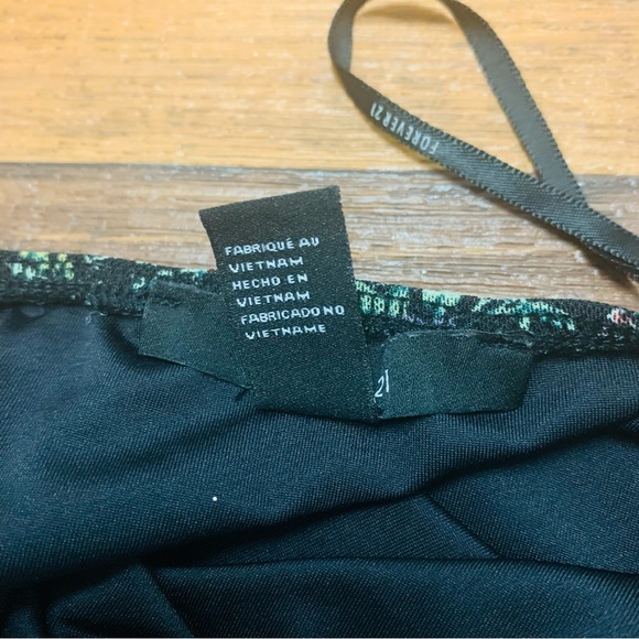 Forever 21 Black Floral Bodysuit Womens Sz S Strappy Mesh Sleeveless Top Stretch - Picture 5 of 7